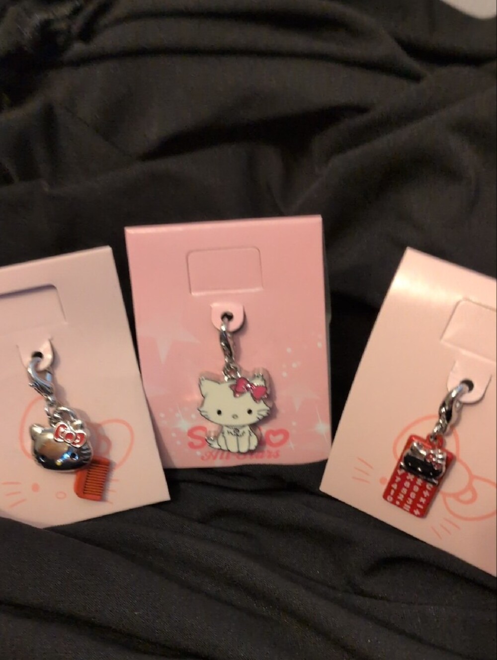 Hello Kitty Trio Charm Set — Pink, Red & White Cat Charms-3! - Picture 5 of 5